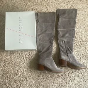 Sole Society suede OTK boots